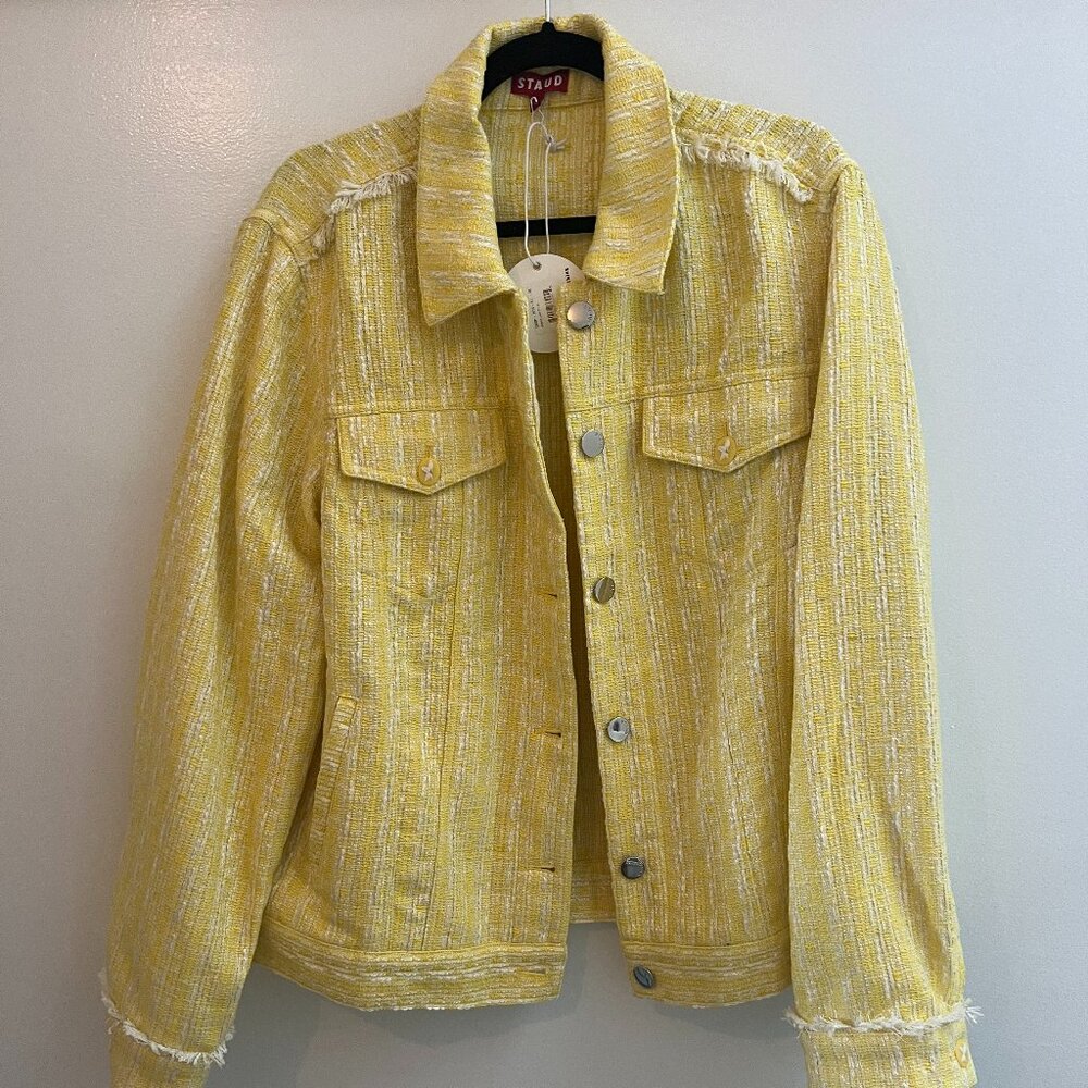 Staud Tweed Jacket in Yellow
